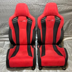 2017-2021 FK8 Honda Civic Type R Front Bucket Seats / Red Suede / Pair / TR105