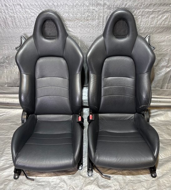 2000-2005 Honda S2000 OEM Black Leather Seats / Pair / HS009