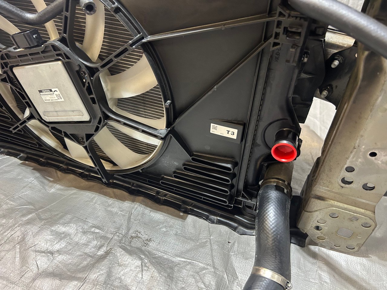 2023-2025 Toyota GR Corolla Radiator Support Assembly w/ Impact Beam / Intercooler / Fan / Black GRC02 - Image 16