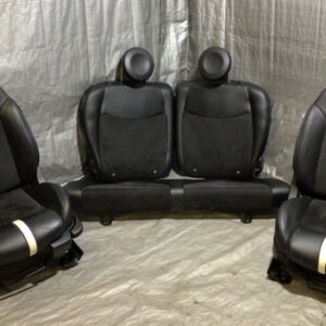 2014 Fiat 500c GQ Edition Black Leather / Suede Front & Rear Seat Set / F5017