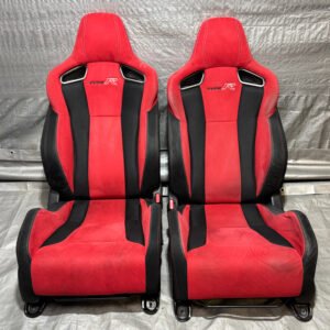 2017-2021 FK8 Honda Civic Type R Front Bucket Seats / Red Suede / Pair / TR106