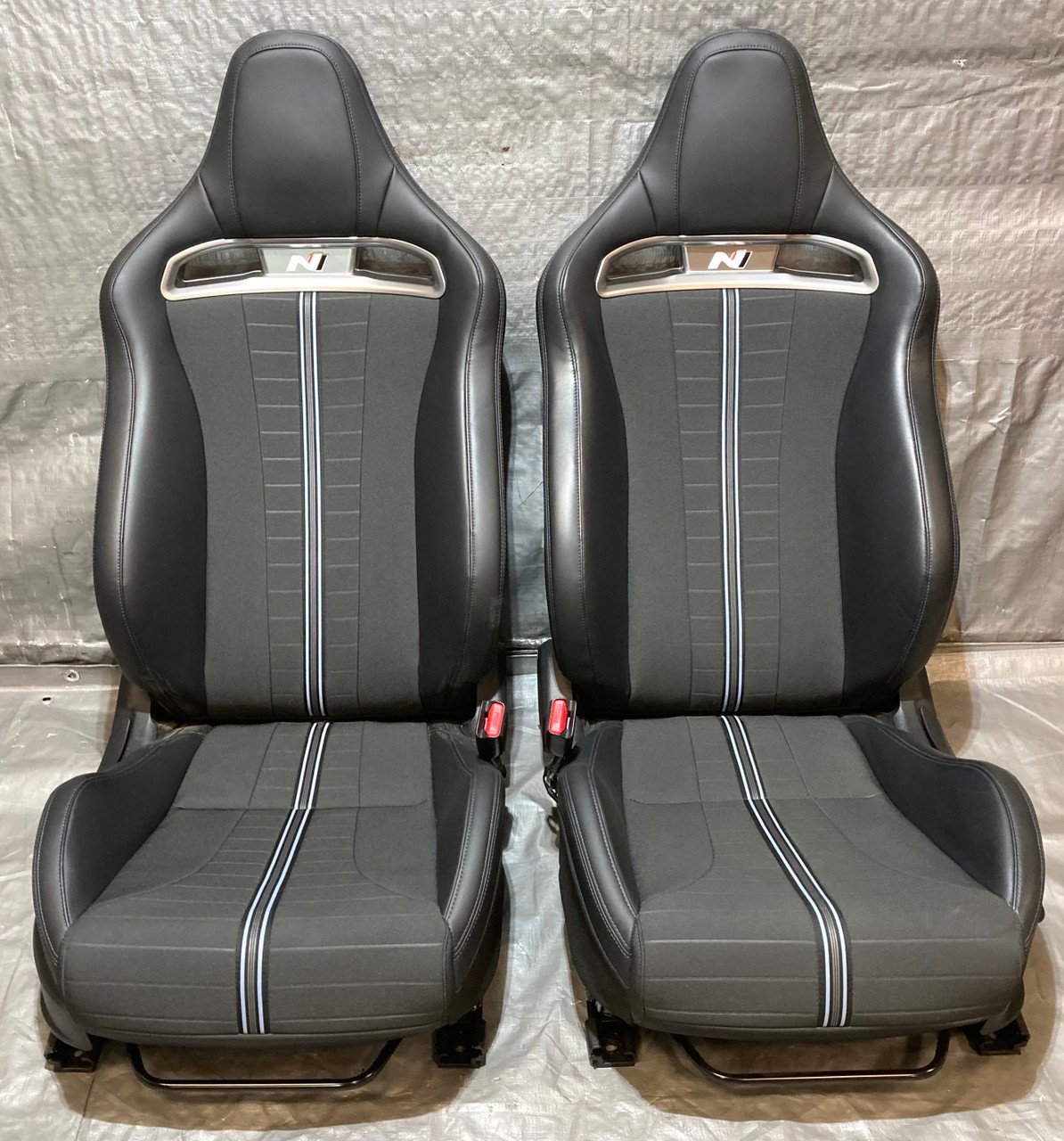 2019-2022 Hyundai Veloster N Light Sport Bucket Seats / Pair / Black Leatherette / HV010