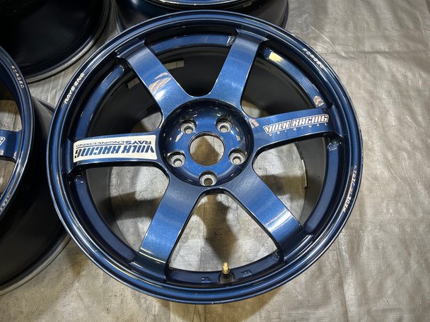 2015-2021 Subaru WRX STI 18x9.5" Volk Racing TE37 Saga S-Plus Wheels Rims / Mag Blue / Set of 4 / USED / SS019 - Image 2
