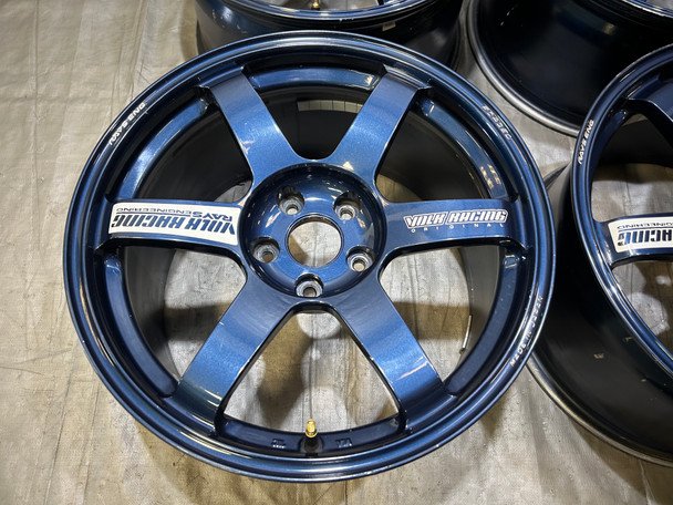 2015-2021 Subaru WRX STI 18x9.5" Volk Racing TE37 Saga S-Plus Wheels Rims / Mag Blue / Set of 4 / USED / SS019 - Image 3