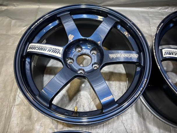 2015-2021 Subaru WRX STI 18x9.5" Volk Racing TE37 Saga S-Plus Wheels Rims / Mag Blue / Set of 4 / USED / SS019 - Image 4