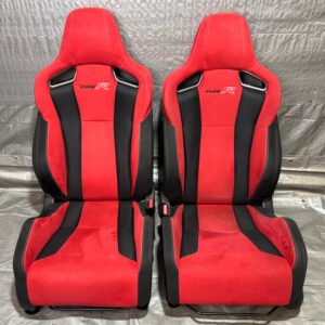 2017-2021 FK8 Honda Civic Type R Front Bucket Seats / Red Suede / Pair / TR107