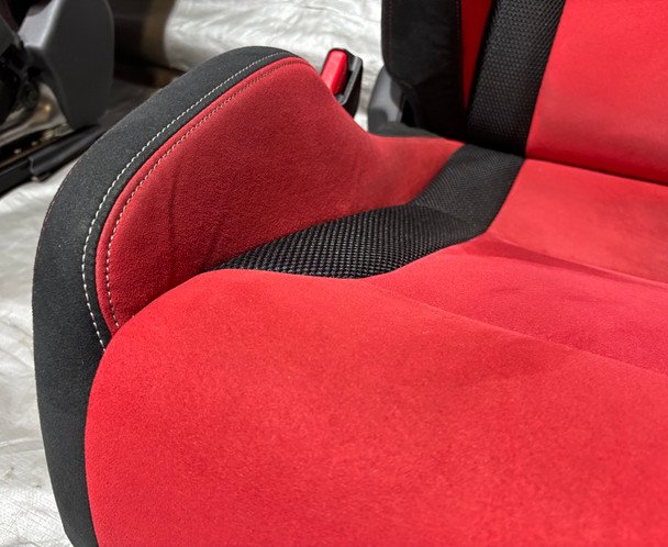 2017-2021 FK8 Honda Civic Type R Front Bucket Seats / Red Suede / Pair / TR107 - Image 17