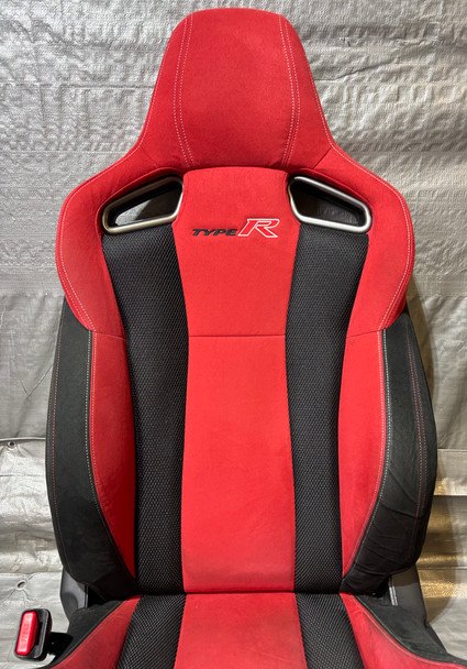 2017-2021 FK8 Honda Civic Type R Front Bucket Seats / Red Suede / Pair / TR107 - Image 16