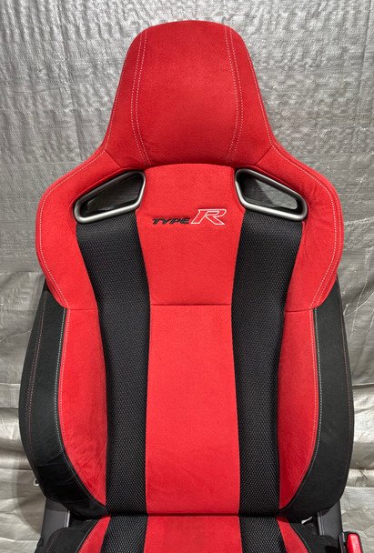 2017-2021 FK8 Honda Civic Type R Front Bucket Seats / Red Suede / Pair / TR107 - Image 12