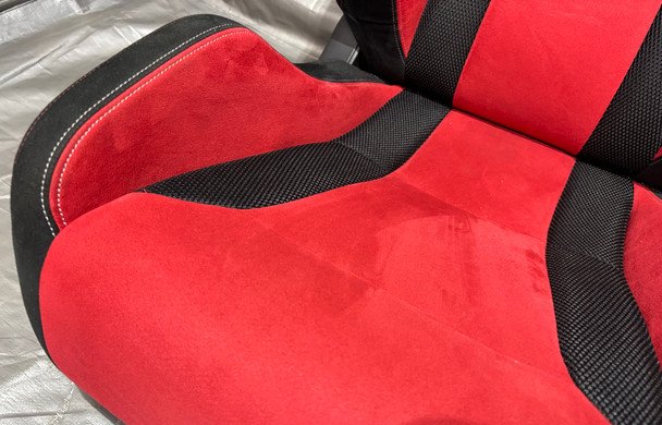 2017-2021 FK8 Honda Civic Type R Front Bucket Seats / Red Suede / Pair / TR107 - Image 10