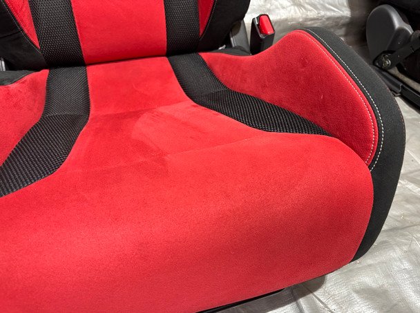 2017-2021 FK8 Honda Civic Type R Front Bucket Seats / Red Suede / Pair / TR107 - Image 9