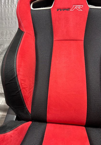 2017-2021 FK8 Honda Civic Type R Front Bucket Seats / Red Suede / Pair / TR107 - Image 8