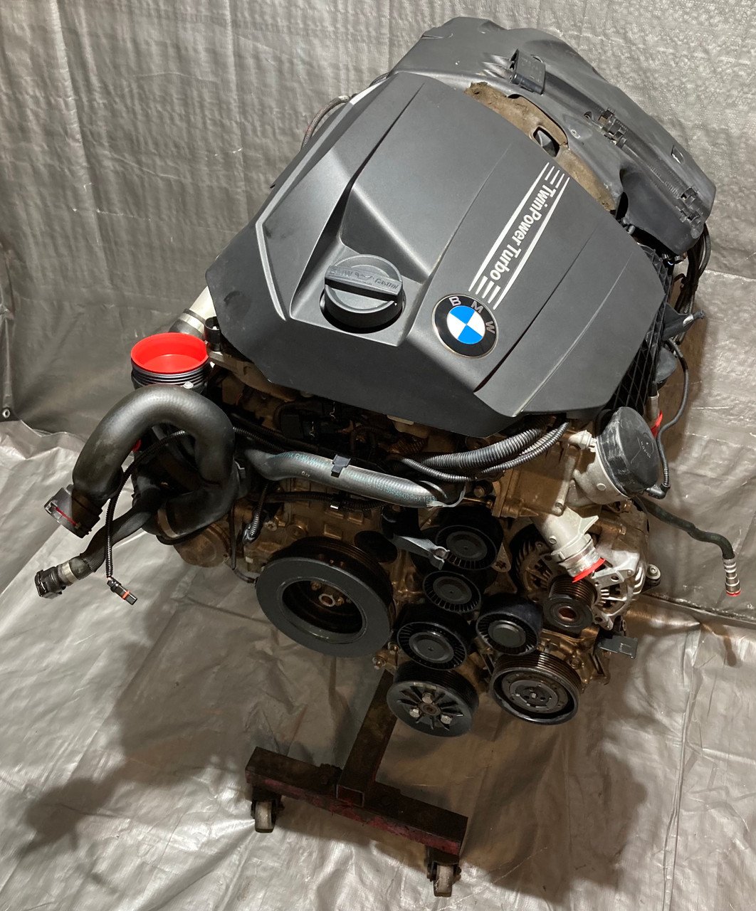 *DAMAGED* 2011-2013 BMW 135i N55B30A 3.0l Engine Long Block w/ Turbocharger / 78K B1011