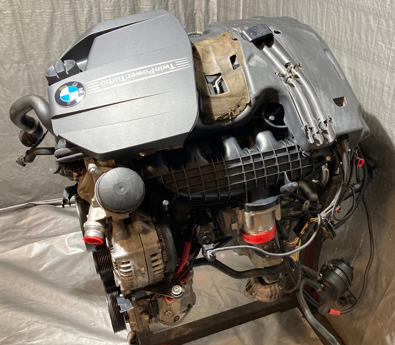 *DAMAGED* 2011-2013 BMW 135i N55B30A 3.0l Engine Long Block w/ Turbocharger / 78K B1011 - Image 9