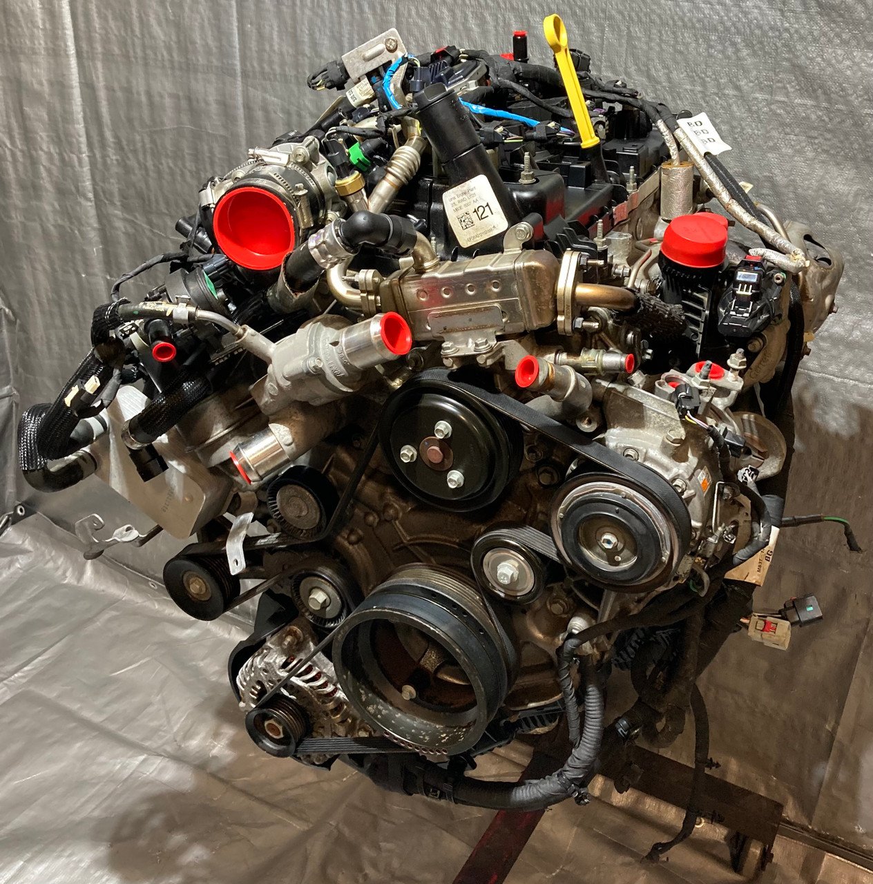2021-2022 Ford Bronco 2.7l V6 Engine Long Block w/ Turbochargers / 33K BR003 - Image 2