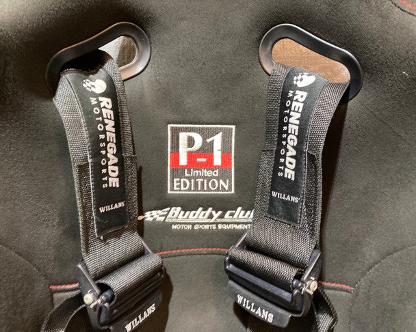 Pair of Buddy Club P1 Racing Bucket Seats w/ Renegade Willans 6pt Harnesses / Pair / USED / HS004 - Image 10