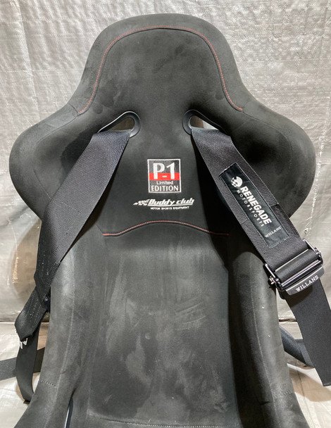 Pair of Buddy Club P1 Racing Bucket Seats w/ Renegade Willans 6pt Harnesses / Pair / USED / HS004 - Image 13