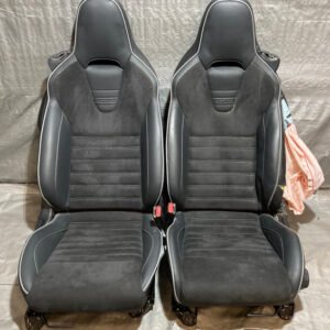 2016-2023 Mazda Mx5 Miata Recaro Seats w/ Rails / White Stitching / Pair *DAMAGED* / ND044