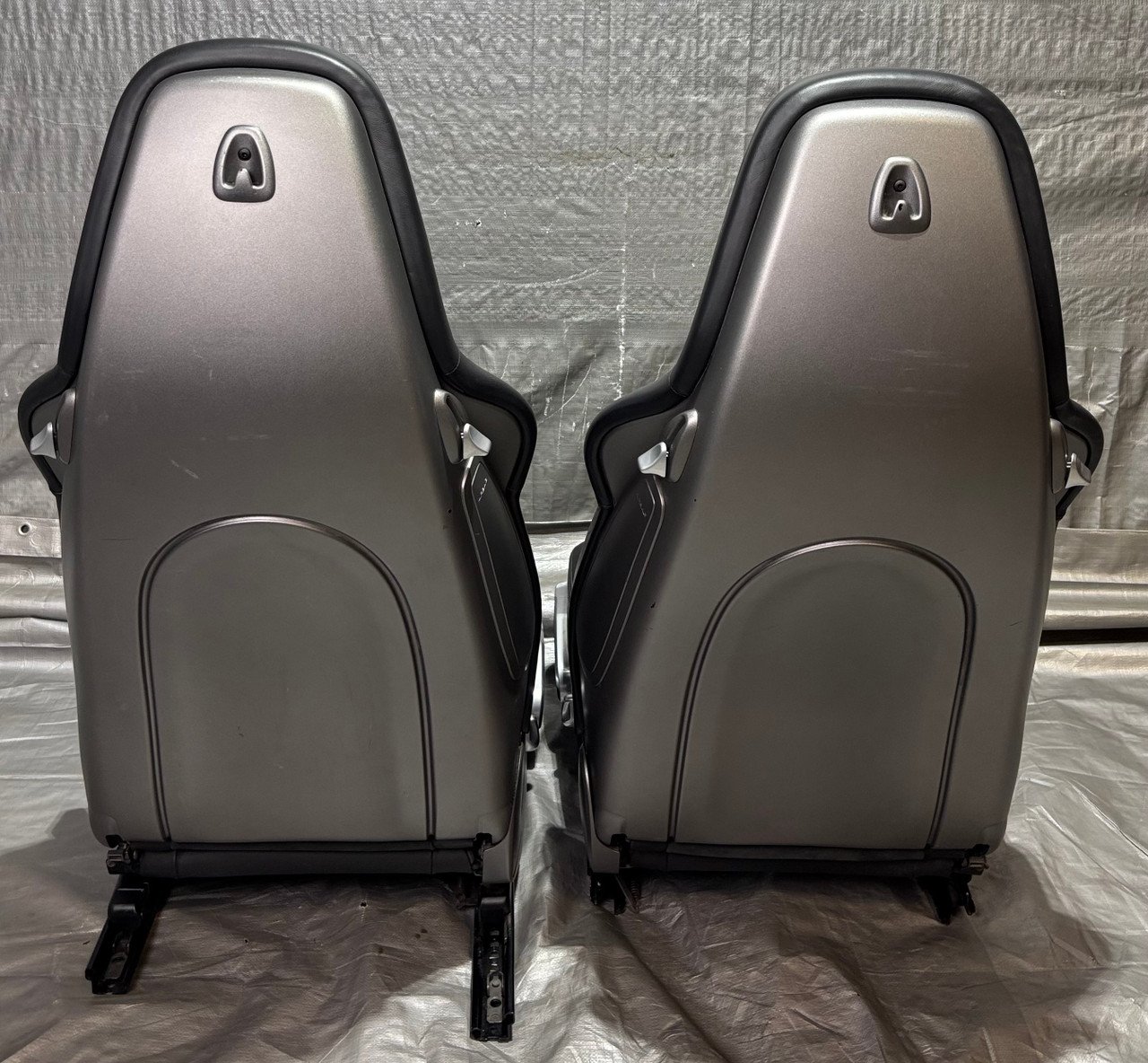 2005-2012 Porsche 997 911 / 987 Boxster / Cayman Black Leather Hard Back Sport Seats / Pair / 2 Way Power / P7009 - Image 15